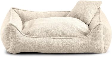Ліжко для собак Gutekissen® Bear, великі породи, велике лежанка, миється, з подушкою, вибір кольору та розміру (XS - 55x45, кремовий)