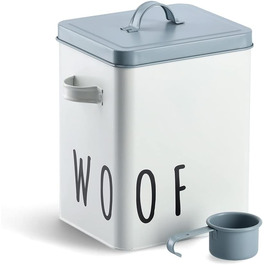 Миска для корму тварин Zeller 'Woof', метал, білий/блакитний, 23.4 x 16.2 x 23.2/25.8 см