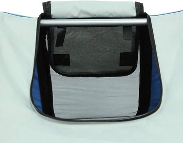 Багатофункціональний велопричіп 2-в-1: для дітей та домашніх тварин. Велосипедний візок-причіп, 2 місця, сірий/блакитний (137x73x90 см)