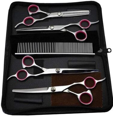 Набір для грумінгу собак та котів: ножиці, тример, щітка, кусачки для нігтів. Нержавіюча сталь, 7 дюймів