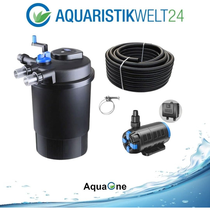 Комплект фільтрації AquaOne CPF-30000 з насосом для ставка до 60 000 л, UV-лампа, еко-насос 37-180 Вт, шланг