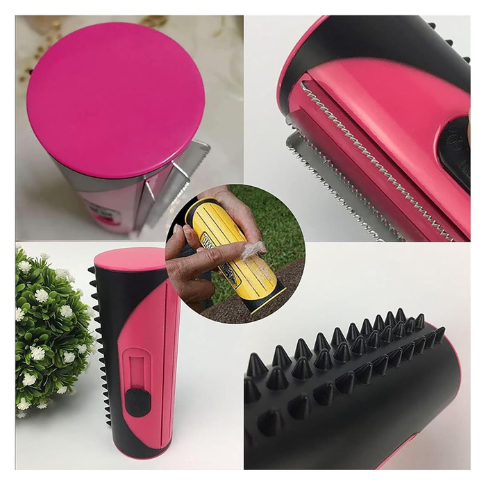 Щітка для котів та собак, видалення шерсті, гребінець для грумінгу, масаж та догляд (рожевий)