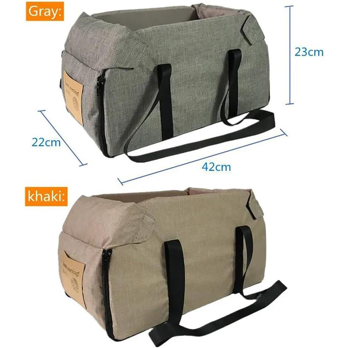 Автомобільний лежак для собак середніх та маленьких порід, переноска для котів та собак, зручний автотранспорт для тварин (сірий)