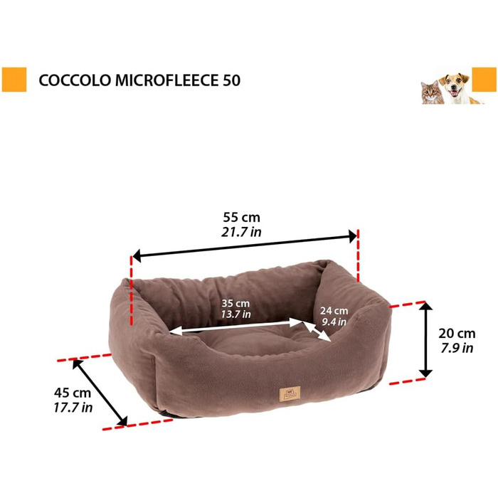 Квітковий лежак для собак та котів Ferplast Coccolo з мікрофлісу, бежевий, SMALL (55 x 45 x 20 см)