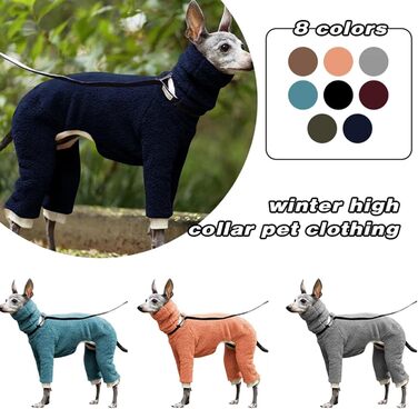 Зимовий теплий пуловер для собак, піжама з флісу, теплий пуловер для грейхаундів, вітронепроникний зимовий одяг для середніх та великих собак, оранжевий, XL