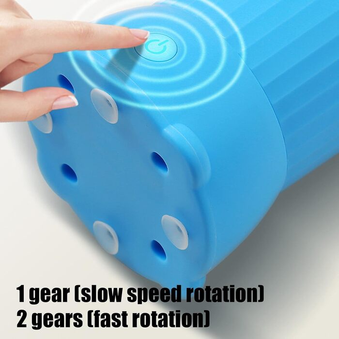 Автоматичний очисник лап для собак, електричний, USB-зарядка, портативний пристрій для догляду за шерстю, зелений (блакитний)