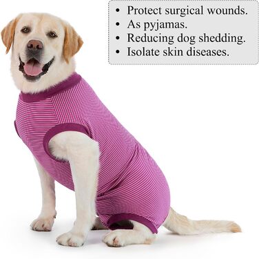 Операційний боді для собак після операції: захист від лизання, для кастрації, для кобелів та сук, медичний боді, захист рани, розмір S, колір фуксія
