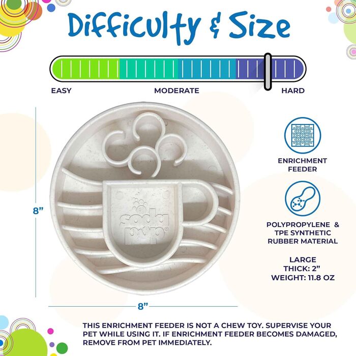 SodaPup Bones eMat – довговічний килимок-годівниця для собак, з безпечного харчового гуму, для стимуляції інтелекту та контролю порцій