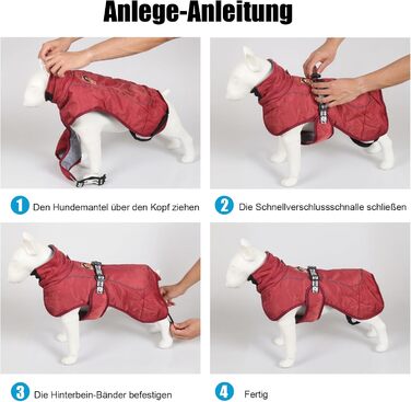 Зимовий одяг для собак FeimaX: теплий, вітронепроникний зимовий одяг для собак середніх та великих порід. Вітронепроникна жилетка для собак з D-кільцем (червоний, 5XL)