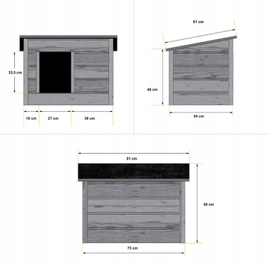 Будник для собак та котів LD1 утеплений + штора, серія TajgaWood