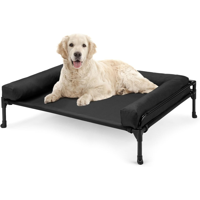 Лежанка для собак Veehoo Outdoor - чорна, 74x46x18 см, знімний бортик, для маленьких собак, вологостійка, для подорожей