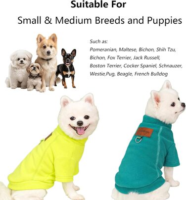 Пуловери для собак з флісу (2/3 шт.) - теплі, м'які, з ролетним коміром. Підходять для маленьких собак, цуценят та котів. Кольори: сірий, зелений, блакитний.