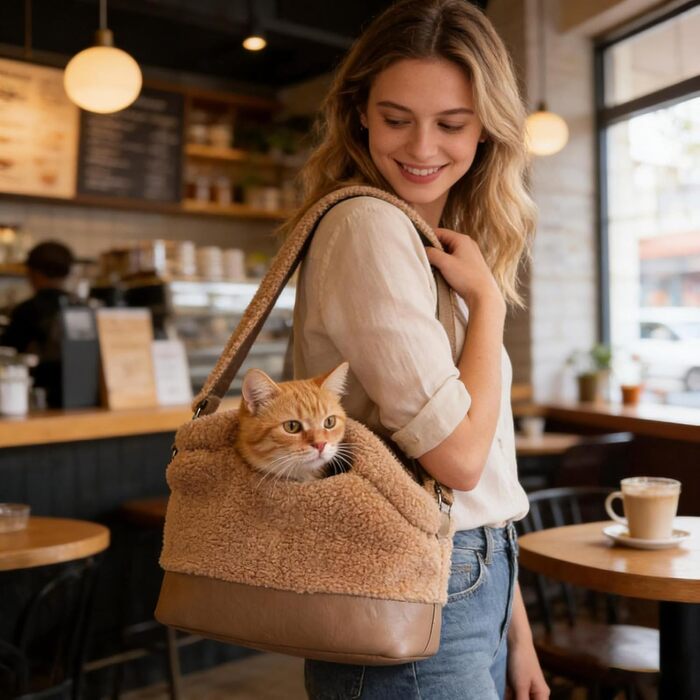 Сумка-переноска для собак та котів до 3 кг, сірого кольору (S)