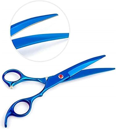 Професійні ножиці для грумінгу собак, набір для догляду за шерстю, прямі та зігнуті ножиці, 18 см, блакитні