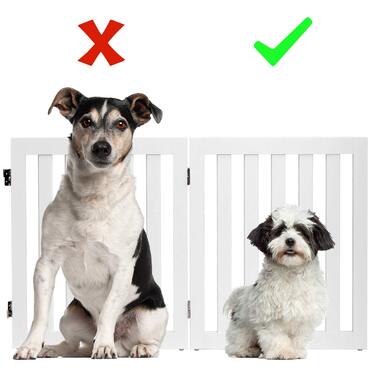 GYMAX Захисне ґратка для собак 60 см, 2 панелі, білий. Розкладне та регульоване захисне ґратка з 360° шарніром та покриттям, для використання в приміщенні та на вулиці.