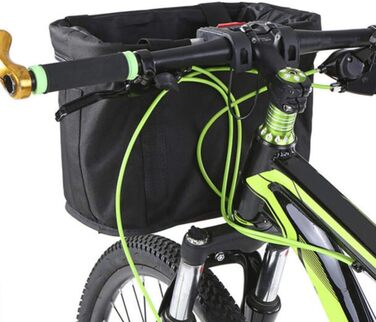 Складаний кошик на велосипед, передній, з адаптером для керма та стяжками, знімний кошик-сумка для собак, покупок, подорожей, пікніків, 34 x 24 x 8 см