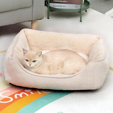 Килимок для котів та собак Hollypet, м'який лежак для тварин, 55x45x15 см, бежевий