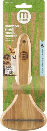 Щітка для грумінгу собак та котів Mikki Bambus Kinge - видаляє лупу та підшерстя, з антикорозійних сталевих зубів, велика (мала)