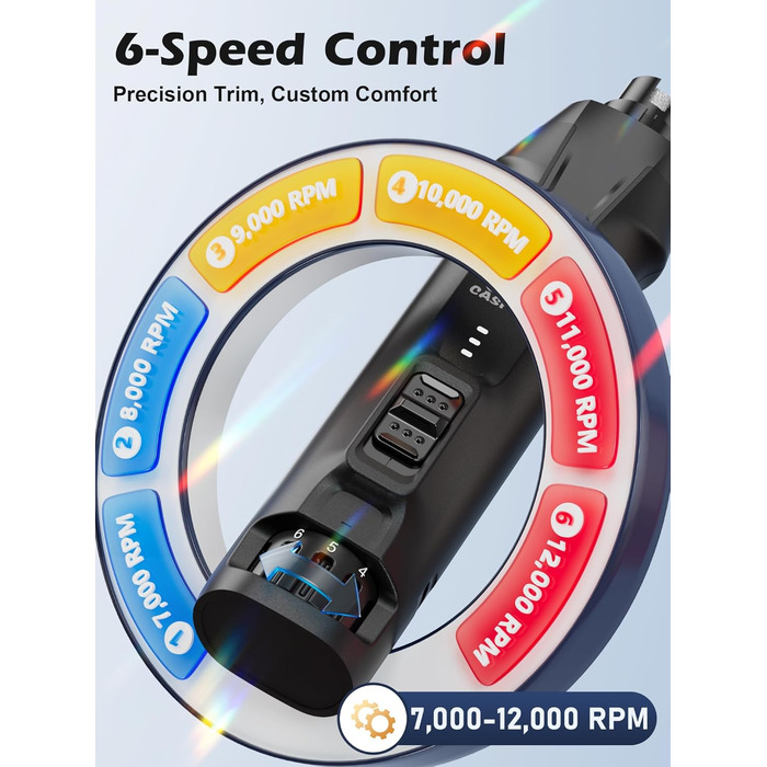 Електричний точилка для собачих кігтів Casfuy - тиха, з LED-підсвіткою та збирачем пилу, 4.8V, для великих собак (чорний)