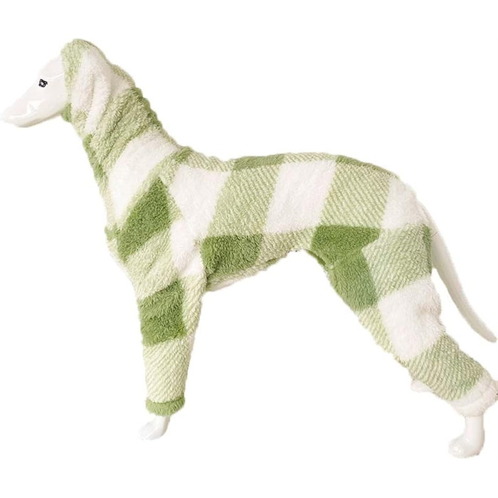 Теплий флісовий костюм для собак на ніжках, повне покриття тіла, флісовий комбінезон для маленьких, середніх та великих собак (Колір: Зелений/Білий, Розмір: XS)