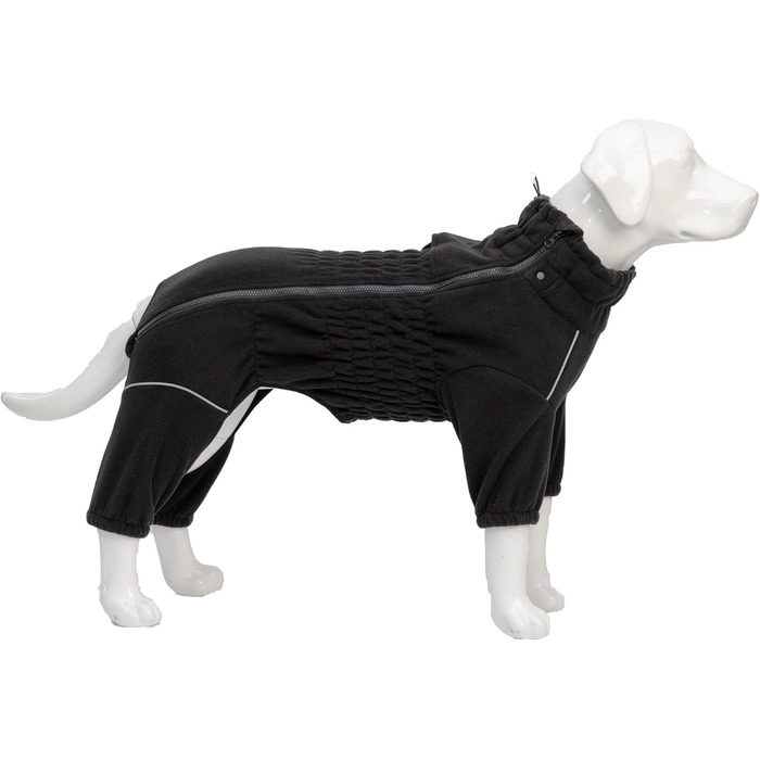 Чорна зимова куртка для собак, XL, фліс, блискавка, для великих, середніх та малих порід