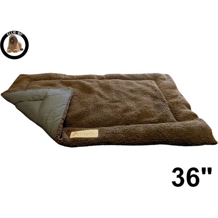 Ліжко-трансформер для собак Ellie-Bo з твіду та штучного хутра, 61 см, 87x4x57 см, одностороння, коричнева
