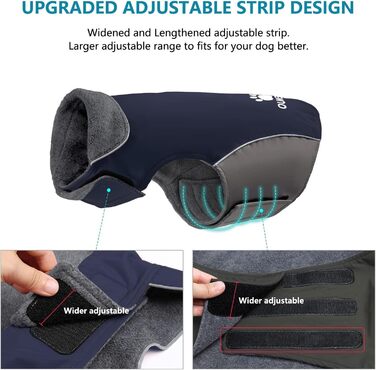 Водонепроникний собачий дощовик IREENUO для великих собак, теплий зимовий дощовик з регульованим ремінцем та світловідбиваючими смугами (4XL, Blue)