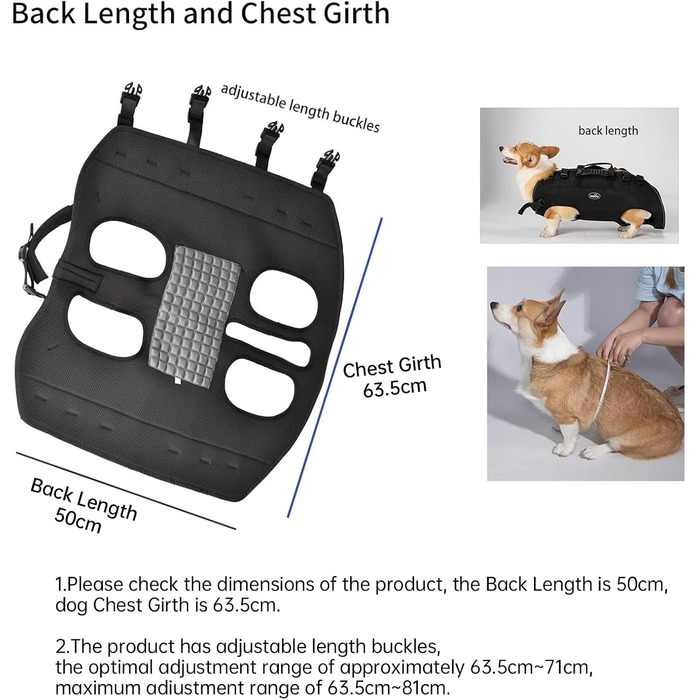 Сумка-переноска та повідок для собак, Wakytu, для маленьких собак (4-8 кг), чорний, регульовані ремені