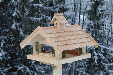 Дерев'яний годівничка для птахів з модрини з дранкою, Vogelhaus Lärchenholz V87