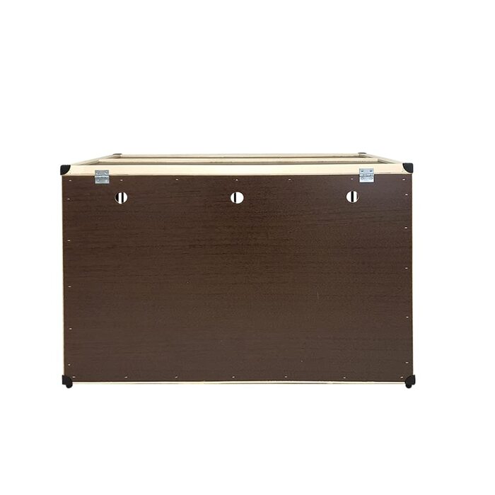 Дерев'яна переносна клітка для дрібних тварин з 3 відділеннями - велика, з закривними кришками