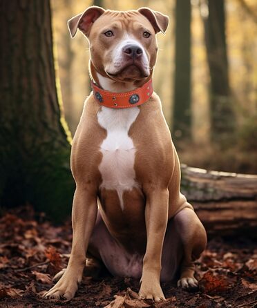 Нашийник для собак з натуральної шкіри, 5 см, помаранчевий, ручної роботи, L (53.5-63 см)