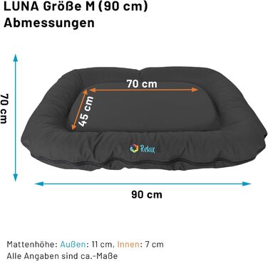 Ортопедичне собаче ліжко для відпочинку на вулиці Luna: 70x55 см, 60°C, Vicochaum, стійке до подряпин, для маленьких собак (M, Чорний)