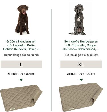 HOUND & NATURE екологічний лежак для собак Davos, м'який та зручний мат для великих собак, гігієнічний, міцний, легко прати, 100x80 см, тауп