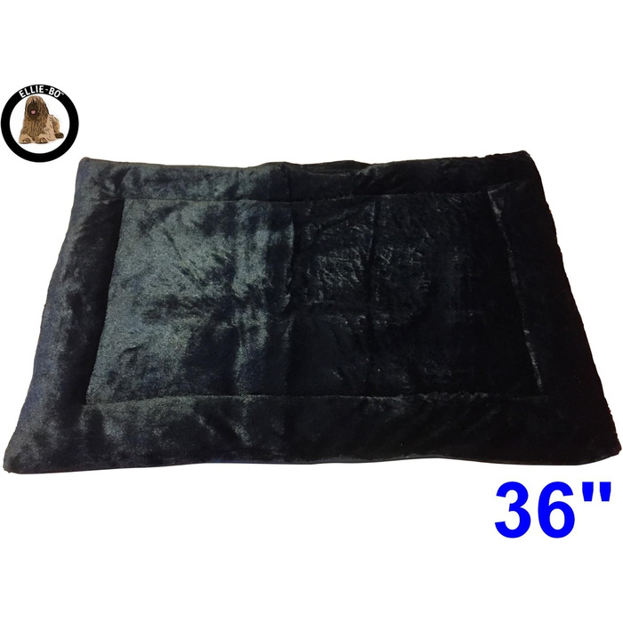 Ліжко для собак Ellie-Bo Wende, Tweed та чорне штучне хутро, для клітки розміру M, 76 см, розмір L71 x W48 x H3 см