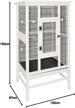 Вольєр для птахів Kerbl з дерева 82,5x67x152 см