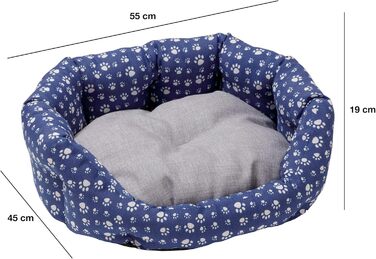 Кругле ліжко для собак та котів Baroni Hoe з м'якої тканини, 45x55 см, чорно-червоне з коронами