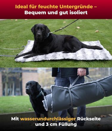 Німецька туристична ковдра для собак Outdoor, міцна та водонепроникна, 40°C, з наповнювачем 3 см (55x75 см, 85x120 см, Shadow)