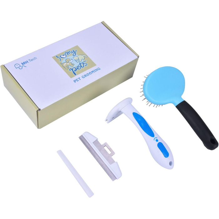 Щітка для грумінгу MHtech Unterfell з антистатичними штифтами з нержавіючої сталі для собак і котів з коротким або довгим хутром (інструмент для видалення підшерстя)