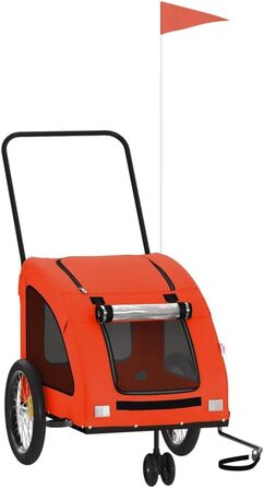 Причіп для велосипеда для собак Оранжевий та Сірий, Oxford-Gewebe та сталь, LH48939