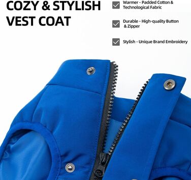 Зимовий одяг для собак PINA: тепла куртка, жилет та вітрозахисний одяг для малих та великих собак. Червоний, синій, розмір S