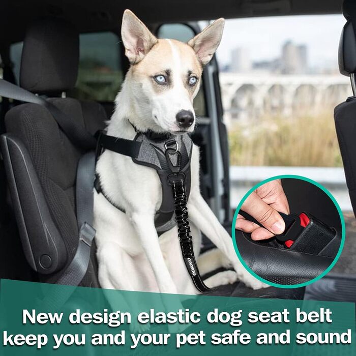 Пояс для безпеки собаки COOYOO – регульований, міцний, з відбиваючими елементами. Підходить для собак, котів та інших домашніх тварин.