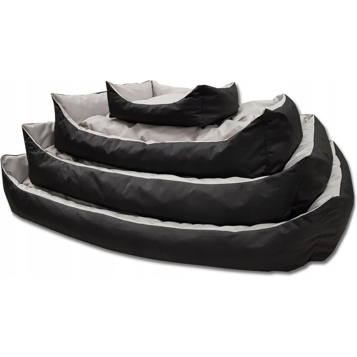 Ліжко для собак великих порід Odolplusz, корзина, диван для тварин, 150x105 см (чорний + графітовий сірий)