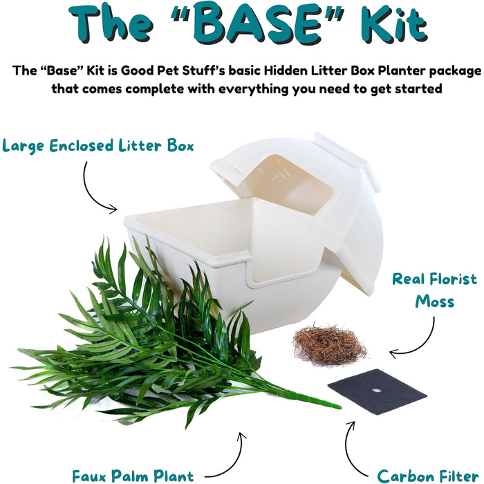 Квіткова кімната для кота Courtyard від Good Pet Stuff: закритий лоток з фільтром, легкий у догляді, біла береза