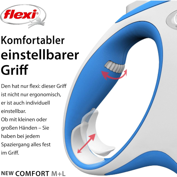 Рулетка-повідок Flexi Kerbl New Comfort синя, розмір S