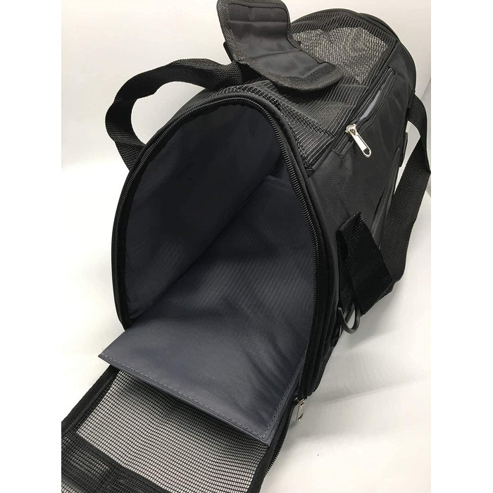 Травельна переноска для тварин Tiyolat, сумка-мішок, дозволена авіакомпаніями, для малих собак, котів та цуценят, домашнє використання (M, Чорний), розмір 46 x 23 x 30 см