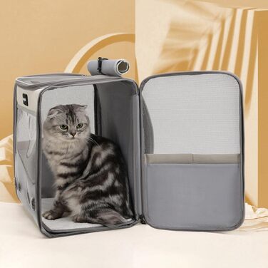 Рюкзак для тварин: переноска для собак та котів до 10 кг, жовта, дихаюча, складна, з прозорим вікном