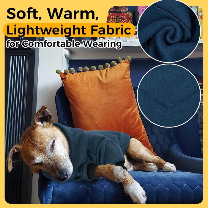 Флісовий худі для собак Lelepet з капюшоном та отвором для повідка, теплий, для осені та зими, на блискавку, стильний одяг для собак маленьких, середніх та великих порід, зелений (Medium, Blue)