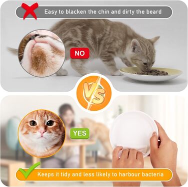 Набір мисок для котів 2 шт. з кераміки з підставкою з бамбука та силіконовим килимком - 2 x 400 мл