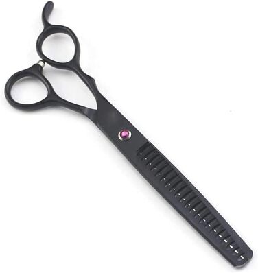 Професійна ножиці для собак, вигнуті ножиці для грумінгу, набір інструментів для догляду за шерстю собак, чорний, 7 дюймів
