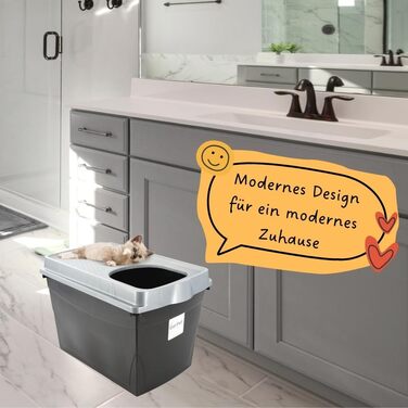 Котлові туалети для котів Hop In Jump-In XXL з верхнім входом, чорний